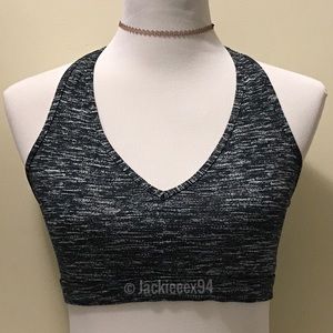 Victoria’s Secret Caged Racerback Sports Bra Gray Marl Large NEW